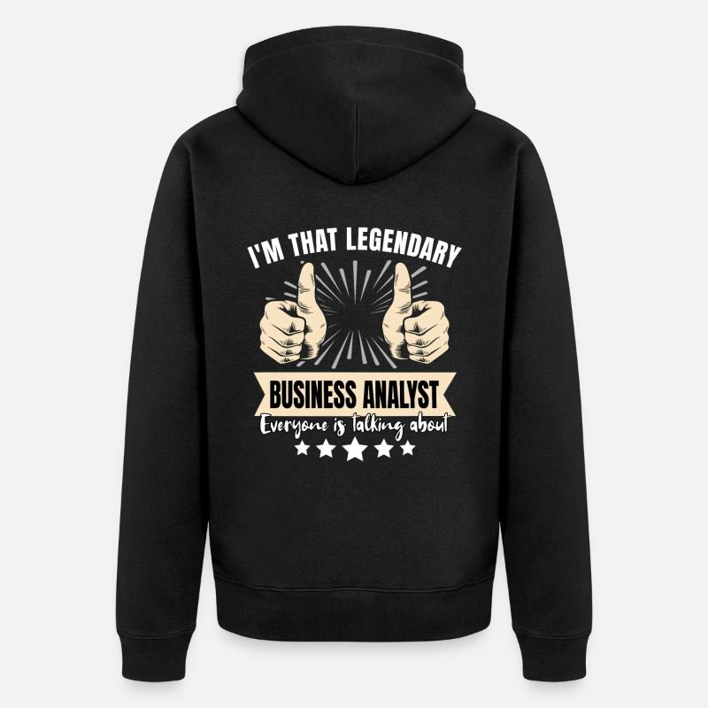 Legendärer Geschäftsanalyst - Unisex Premium Bio Zip Hoodie - Schwarz