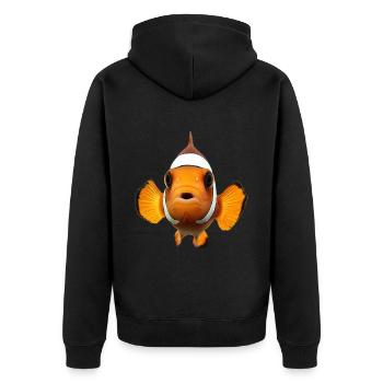 Clownfisch - Unisex Premium Bio Zip Hoodie - Schwarz - Hinten - Nico (187cm)
