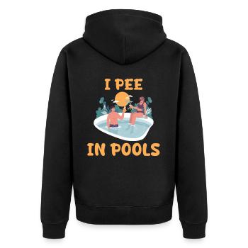 Lustig "I pee in Pools"! Sarkastisch, ironisch - Veste à capuche bio Premium Unisexe - noir - Dos - Nico (187cm)