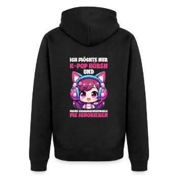 K-Pop Musique coréenne Kpop Fans Kdrama - Veste à capuche bio Premium Unisexe - noir - Dos - Nico (187cm)