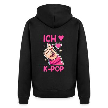 K-Pop Koreanischer Musik Kpop Fans Kdrama - Unisex Premium Bio Zip Hoodie - Schwarz - Hinten - Nico (187cm)