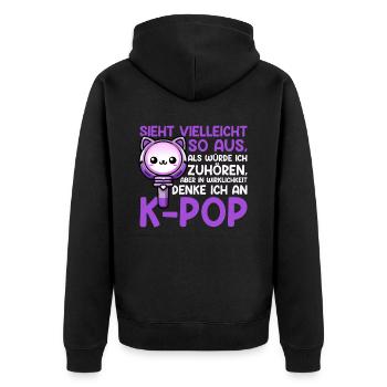 K-Pop Koreanischer Musik Kpop Fans Kdrama - Unisex Premium Bio Zip Hoodie - Schwarz - Hinten - Nico (187cm)