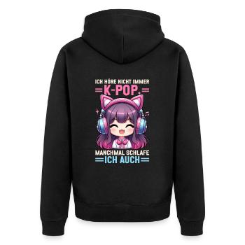 K-Pop Korean Music Kpop Fans Kdrama - Unisex Premium Organic Zip Hoodie - black - Back - Nico (187cm)