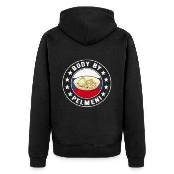 Pelmeni Cuisine russe - Veste à capuche bio Premium Unisexe - noir - Dos - Nico (187cm)