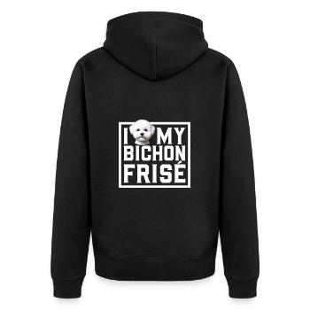 J’adore mon Bichon Frisé - Veste à capuche bio Premium Unisexe - noir - Dos - Nico (187cm)