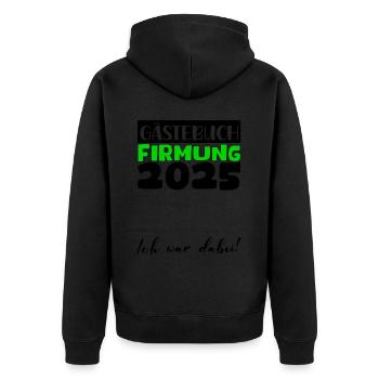 Confirmation 2025 livre d'or cadeau filles garçons - Veste à capuche bio Premium Unisexe - noir - Dos - Nico (187cm)