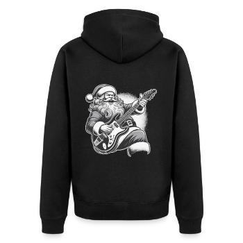 Rocking Santa Claus Guitar Fun - Unisex Premium Organic Zip Hoodie - black - Back - Nico (187cm)