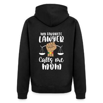 L’avocat préféré appelle la mère mélanine peau brune - Veste à capuche bio Premium Unisexe - noir - Dos - Nico (187cm)