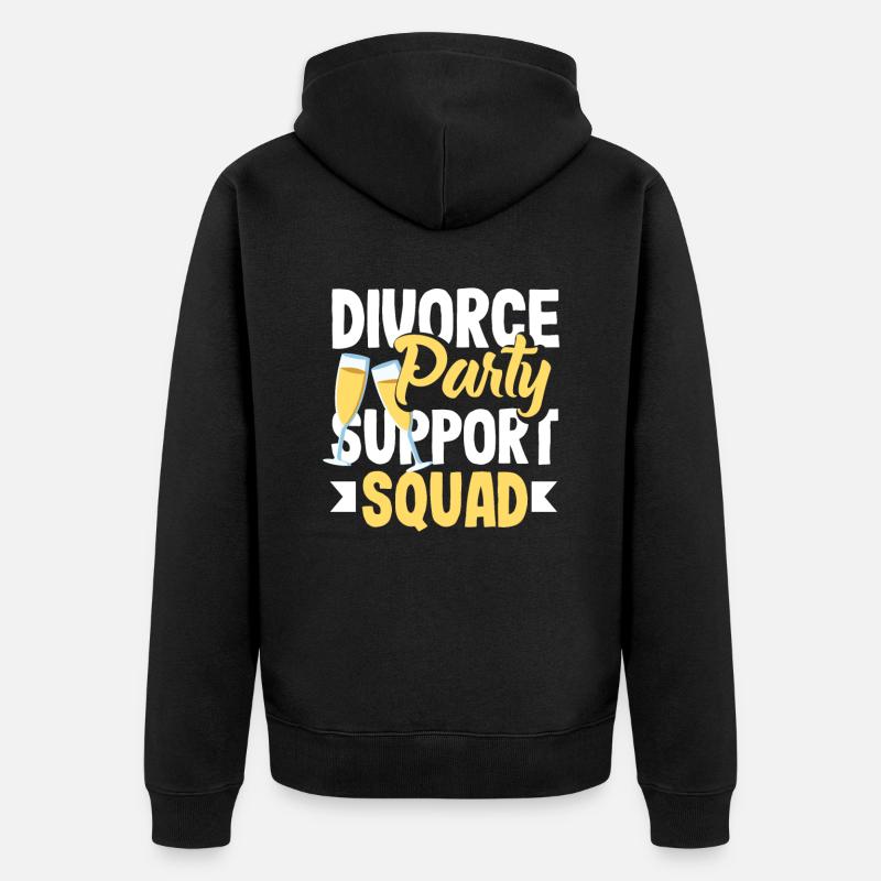 Scheidungspartei Unterstützungskommando Scheidung - Unisex Premium Bio Zip Hoodie - Schwarz
