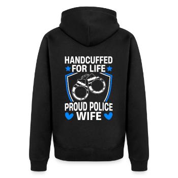 La vie menottée Police Femme Policier - Veste à capuche bio Premium Unisexe - noir - Dos - Nico (187cm)