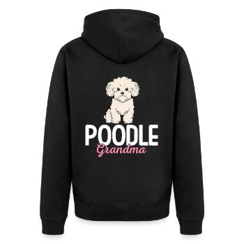 Poodle Grandma Poodle Dog Lover Grandma - Unisex Premium Organic Zip Hoodie - black - Back - Nico (187cm)