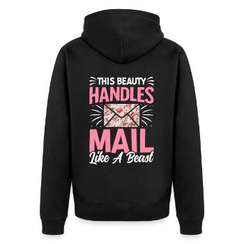Postal Service Postal Worker Postwoman Beauty - Unisex Premium Organic Zip Hoodie - black - Back - Nico (187cm)