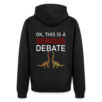 Dino Krawatte Business Meme funny Spruch Outfit - Unisex Premium Bio Zip Hoodie - Schwarz - Hinten - Nico (187cm)