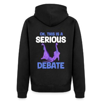 Dino Krawatte Business Meme funny Spruch Outfit - Unisex Premium Bio Zip Hoodie - Schwarz - Hinten - Nico (187cm)