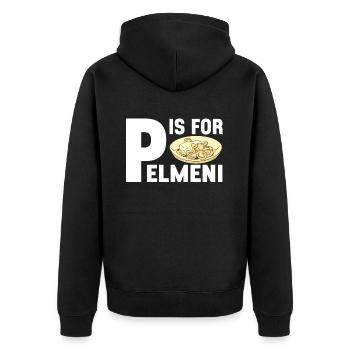 Pelmeni Russian Cuisine - Unisex Premium Organic Zip Hoodie - black - Back - Nico (187cm)
