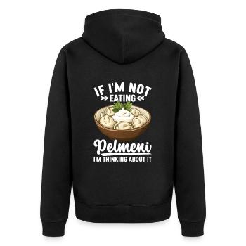 Pelmeni Russian Cuisine - Unisex Premium Organic Zip Hoodie - black - Back - Nico (187cm)