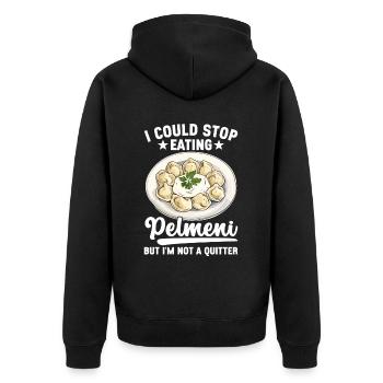 Pelmeni Russian Cuisine - Unisex Premium Organic Zip Hoodie - black - Back - Nico (187cm)