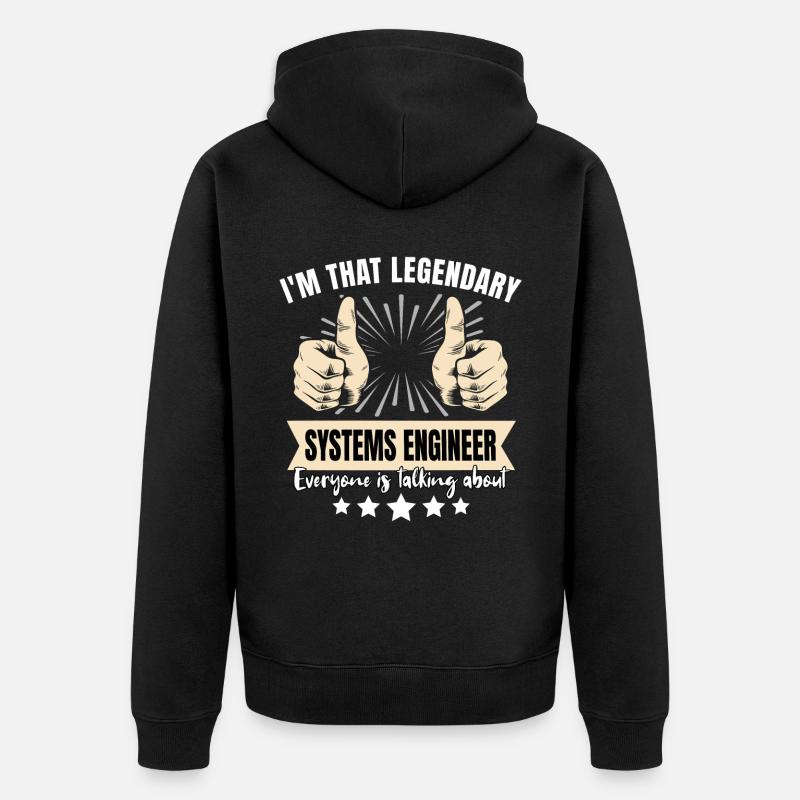 Legendary Systems Engineer - Unisex Premium Organic Zip Hoodie - black