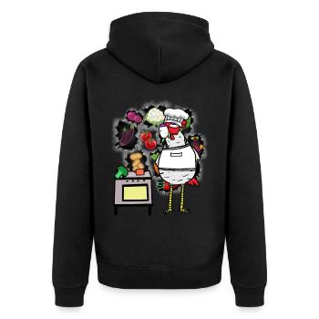 Chicken Cook Cooks Cook - Unisex Premium Organic Zip Hoodie - black - Back - Nico (187cm)