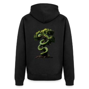 Green Tree Python Snakes Lover Terrarium - Unisex Premium Organic Zip Hoodie - black - Back - Nico (187cm)