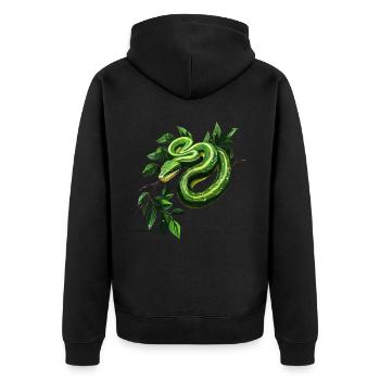Green Tree Python Snakes Lover Terrarium - Unisex Premium Organic Zip Hoodie - black - Back - Nico (187cm)