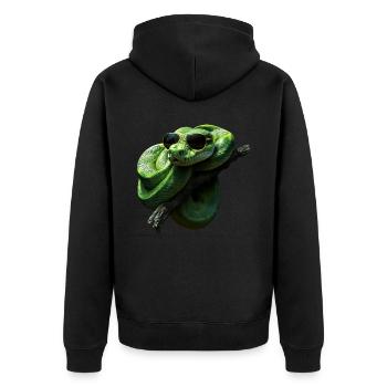 Green Tree Python Snakes Lover Terrarium - Unisex Premium Organic Zip Hoodie - black - Back - Nico (187cm)