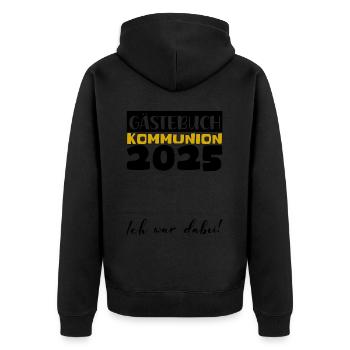 Communion 2025 Guest Book Gift Girls Boys - Unisex Premium Organic Zip Hoodie - black - Back - Nico (187cm)