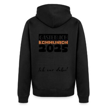 Communion 2025 Livre d’or Cadeau Fille Garçons - Veste à capuche bio Premium Unisexe - noir - Dos - Nico (187cm)