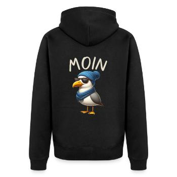 Moin Seagull Allemagne du Nord Salutations Mer Baltique Mer du Nord - Veste à capuche bio Premium Unisexe - noir - Dos - Nico (187cm)