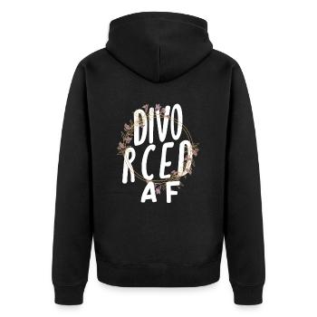 Divorced Af Empowerment Scheidung - Unisex Premium Organic Zip Hoodie - black - Back - Nico (187cm)