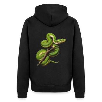 Green Tree Python Snakes Lover Terrarium - Unisex Premium Organic Zip Hoodie - black - Back - Nico (187cm)