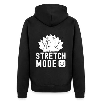 Pilates Enthusiasts Stretch Mode On Pilates - Unisex Premium Bio Zip Hoodie - Schwarz - Hinten - Nico (187cm)