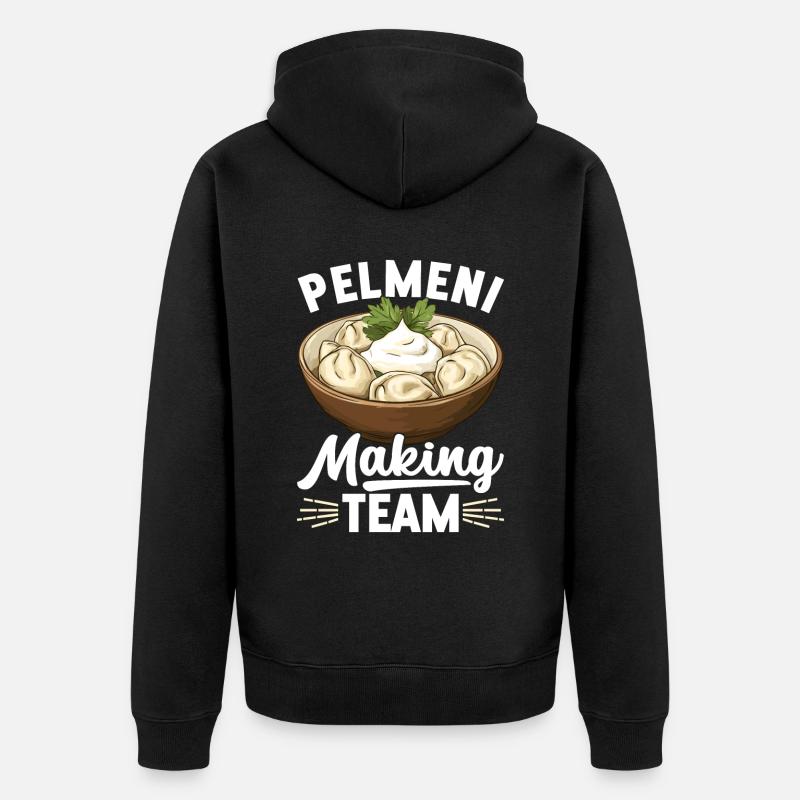 Pelmeni Cuisine russe - Veste à capuche bio Premium Unisexe - noir