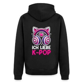 K-Pop Koreanischer Musik Kpop Fans Kdrama - Unisex Premium Bio Zip Hoodie - Schwarz - Hinten - Nico (187cm)