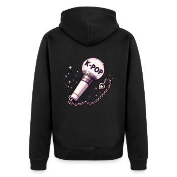 K-Pop Koreanischer Musik Kpop Fans Kdrama - Unisex Premium Bio Zip Hoodie - Schwarz - Hinten - Nico (187cm)
