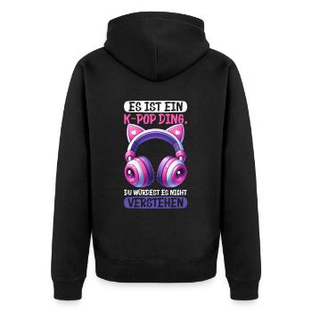 K-Pop Koreanischer Musik Kpop Fans Kdrama - Unisex Premium Bio Zip Hoodie - Schwarz - Hinten - Nico (187cm)