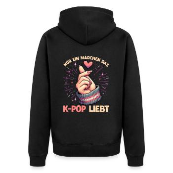 K-Pop Koreanischer Musik Kpop Fans Kdrama - Unisex Premium Bio Zip Hoodie - Schwarz - Hinten - Nico (187cm)