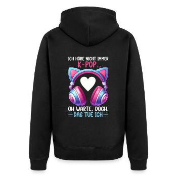 K-Pop Koreanischer Musik Kpop Fans Kdrama - Unisex Premium Bio Zip Hoodie - Schwarz - Hinten - Nico (187cm)