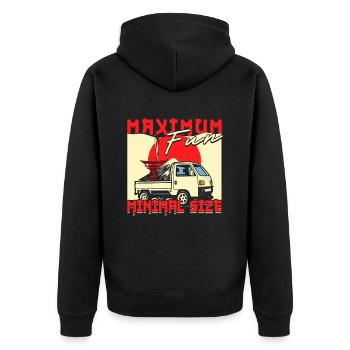 Kei Truck Maximum Fun Taille minimale - Veste à capuche bio Premium Unisexe - noir - Dos - Nico (187cm)
