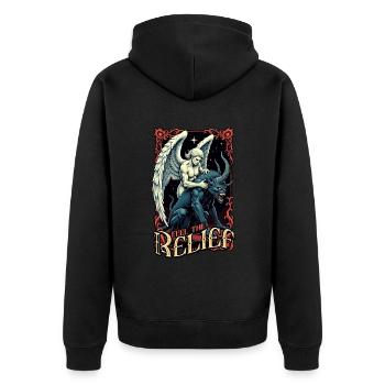 Chiropractor Physical Therapist Feel The Relief - Unisex Premium Organic Zip Hoodie - black - Back - Nico (187cm)