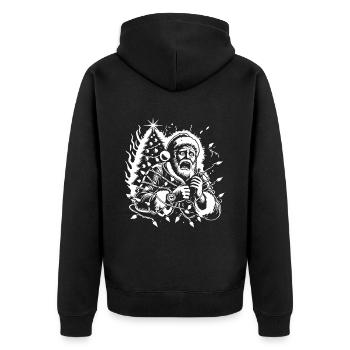 Noël Électrocution Père Noël Noir Humour - Veste à capuche bio Premium Unisexe - noir - Dos - Nico (187cm)
