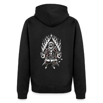 Christmas Electrocution Horror Humor Design - Unisex Premium Organic Zip Hoodie - black - Back - Nico (187cm)