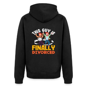 Ce type est enfin divorcé, célébrez-le - Veste à capuche bio Premium Unisexe - noir - Dos - Nico (187cm)