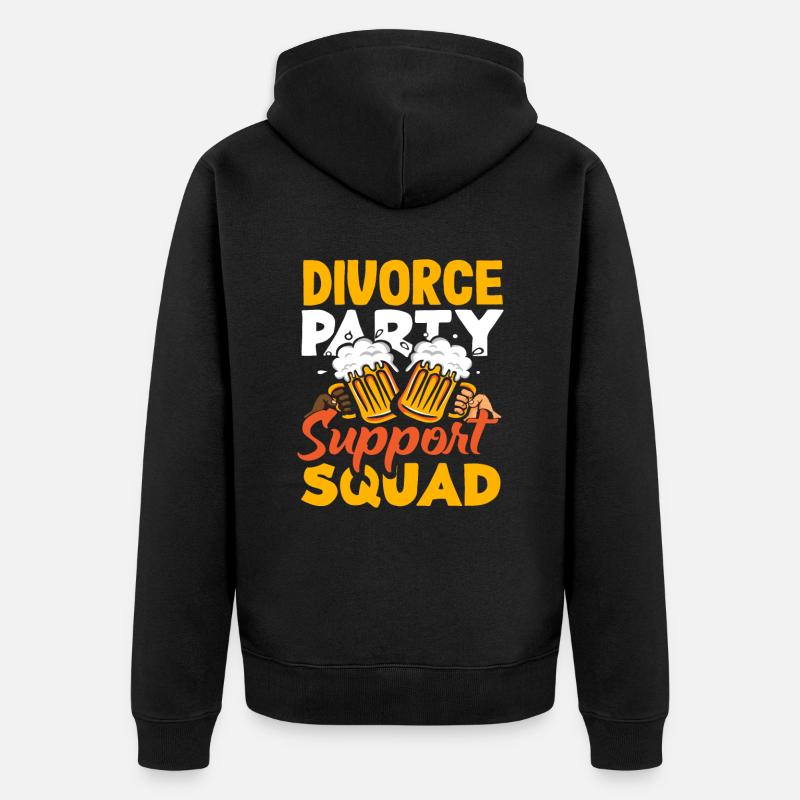 Scheidungspartei Unterstützungskommando Scheidung - Unisex Premium Bio Zip Hoodie - Schwarz