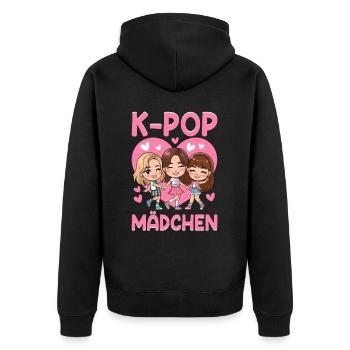 K-Pop Koreanischer Musik Kpop Fans Kdrama - Unisex Premium Bio Zip Hoodie - Schwarz - Hinten - Nico (187cm)