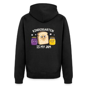 Funny Kindergarten Design – Breakfast Outfit - Unisex Premium Organic Zip Hoodie - black - Back - Nico (187cm)