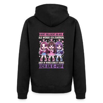 K-Pop Korean Music Kpop Fans Kdrama - Unisex Premium Organic Zip Hoodie - black - Back - Nico (187cm)