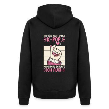 K-Pop Koreanischer Musik Kpop Fans Kdrama - Unisex Premium Bio Zip Hoodie - Schwarz - Hinten - Nico (187cm)