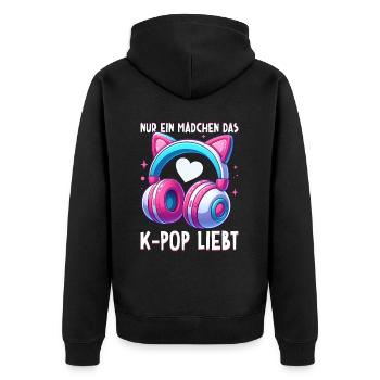K-Pop Koreanischer Musik Kpop Fans Kdrama - Unisex Premium Bio Zip Hoodie - Schwarz - Hinten - Nico (187cm)