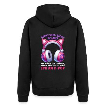 K-Pop Koreanischer Musik Kpop Fans Kdrama - Unisex Premium Bio Zip Hoodie - Schwarz - Hinten - Nico (187cm)